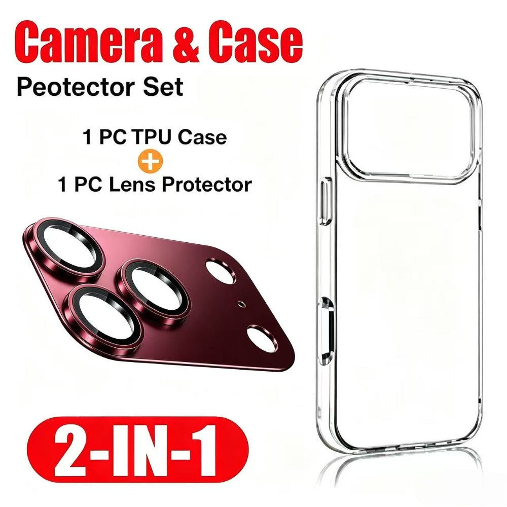 2pcs iPhone 18/17 Pro Max TPU Case and Aluminum Camera Protector