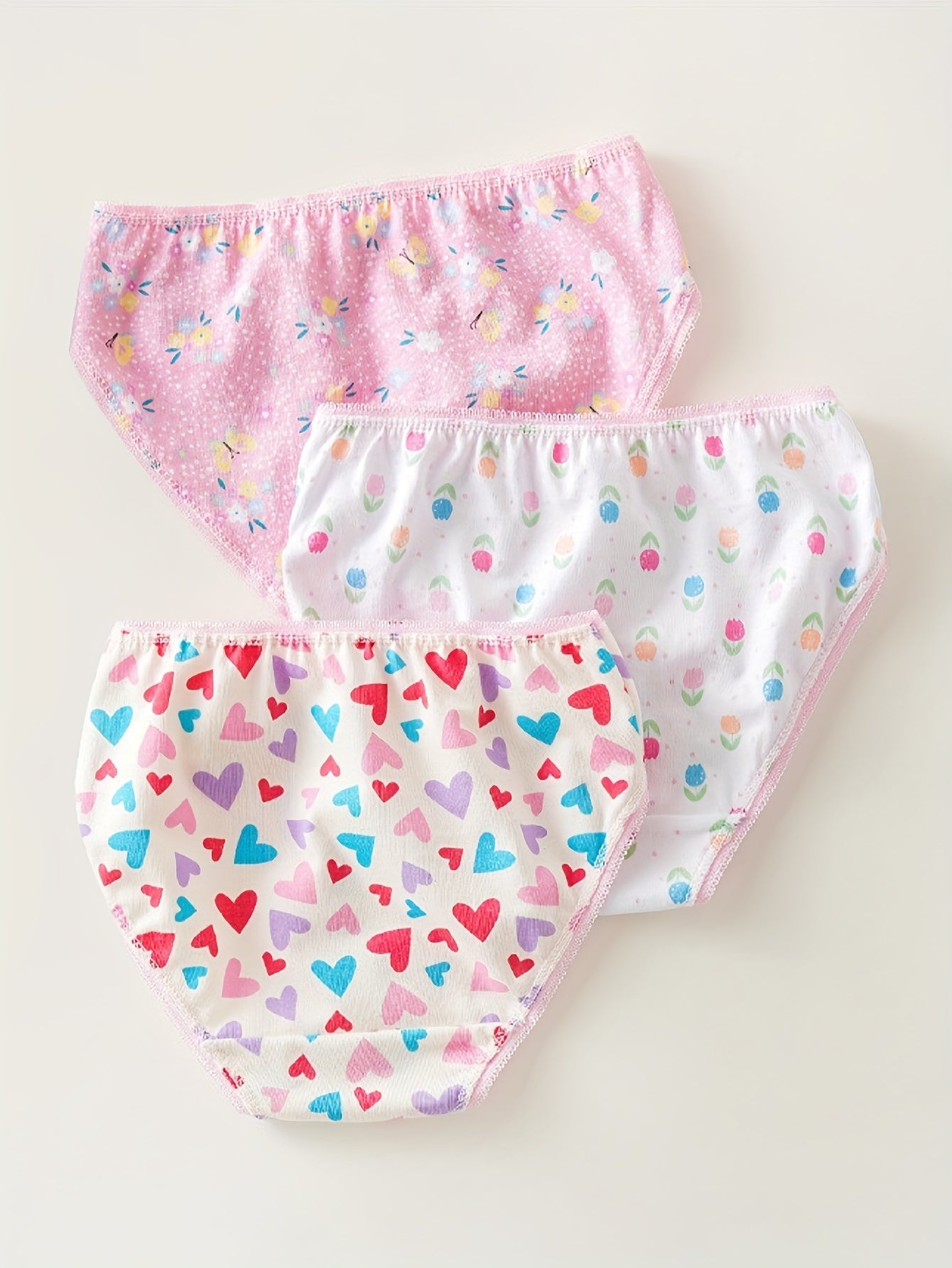 Girls' Cotton Floral Briefs Underwear - Soft, Breathable Comfort
