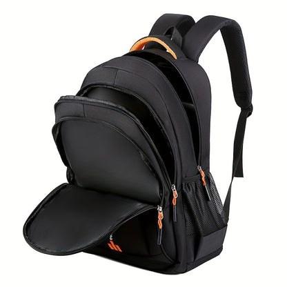 Large Capacity Waterproof Travel Backpack for Men - Durable Nylon, Adjustable Straps, Multi-Compartment Business and School Bag, Black, Backpack for Travel