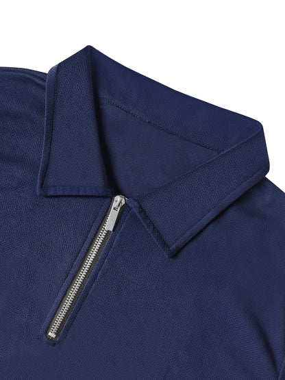 Brand New Short-Sleeve Polo with a Half Zipper, Quick-Drying And Breathable, a Stylish Casual Top - ayq