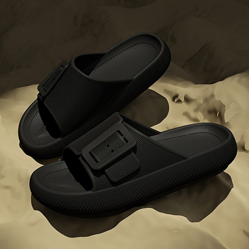 Men's Casual EVA Slippers with Adjustable Buckle and Non-Slip Sole