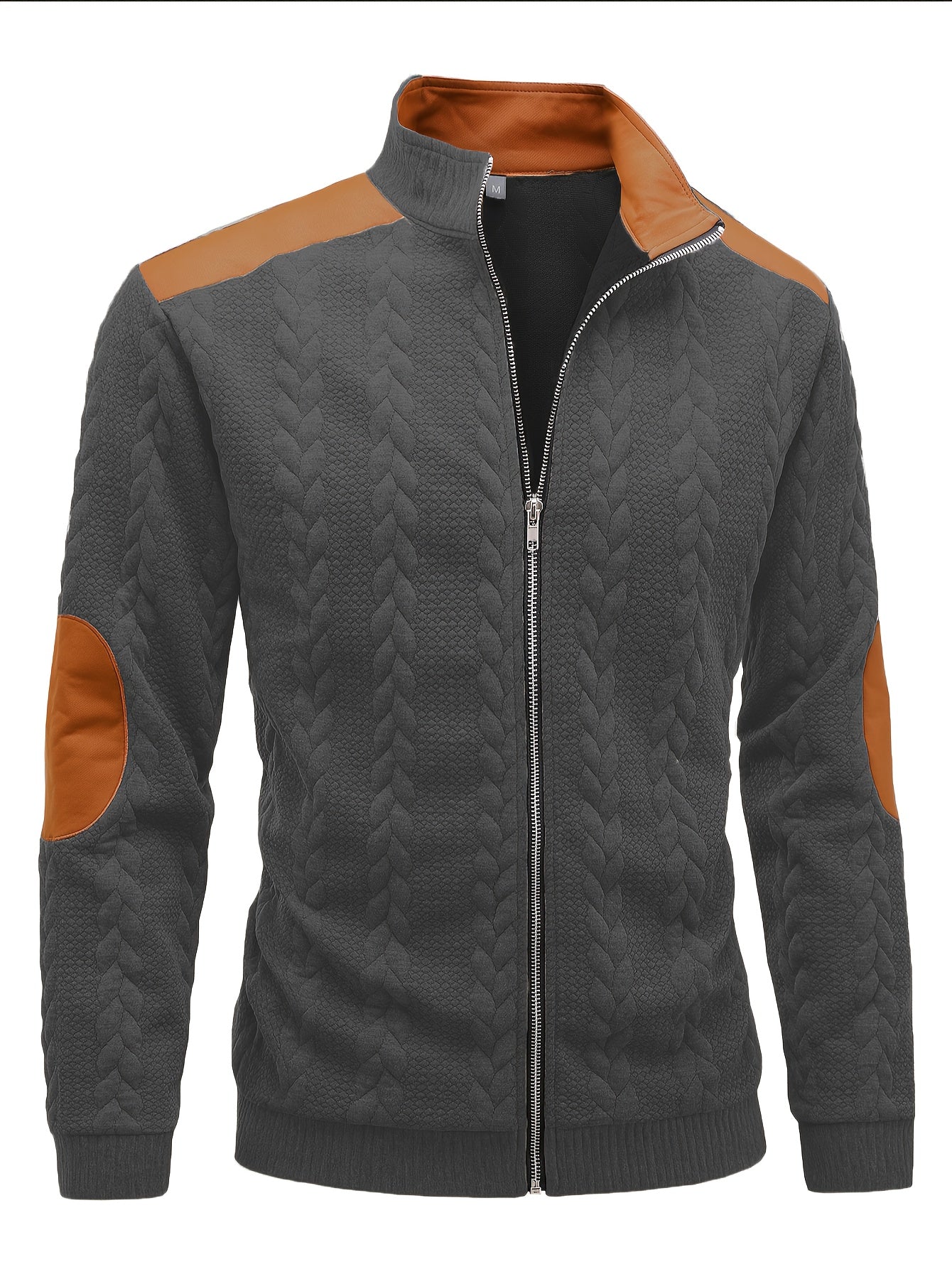 Men'S Light Blue Quilted Zip-Up Jacket - Casual Fall/Winter Outerwear with Stand Collar, Long Sleeves, and Front Pockets, Perfect for Casual Attire, Autumn Winter Apparel | Quilted Texture Jacket | Zippered Jacket