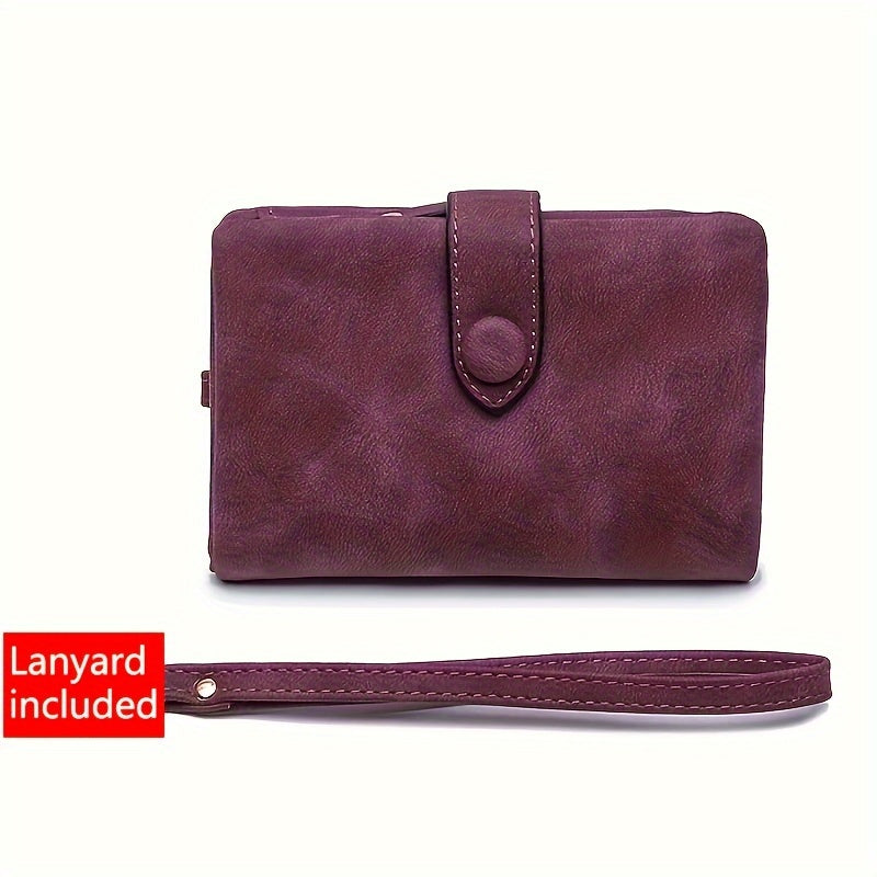 Wallet - Compact Short Design with Solid Color Finish, Stylish Coin Purse, Secure Flap Snap Closure, Ultra-Portable and Lightweight - Perfect for Womens Casual Daily Use