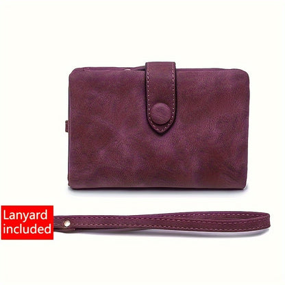 Wallet - Compact Short Design with Solid Color Finish, Stylish Coin Purse, Secure Flap Snap Closure, Ultra-Portable and Lightweight - Perfect for Womens Casual Daily Use