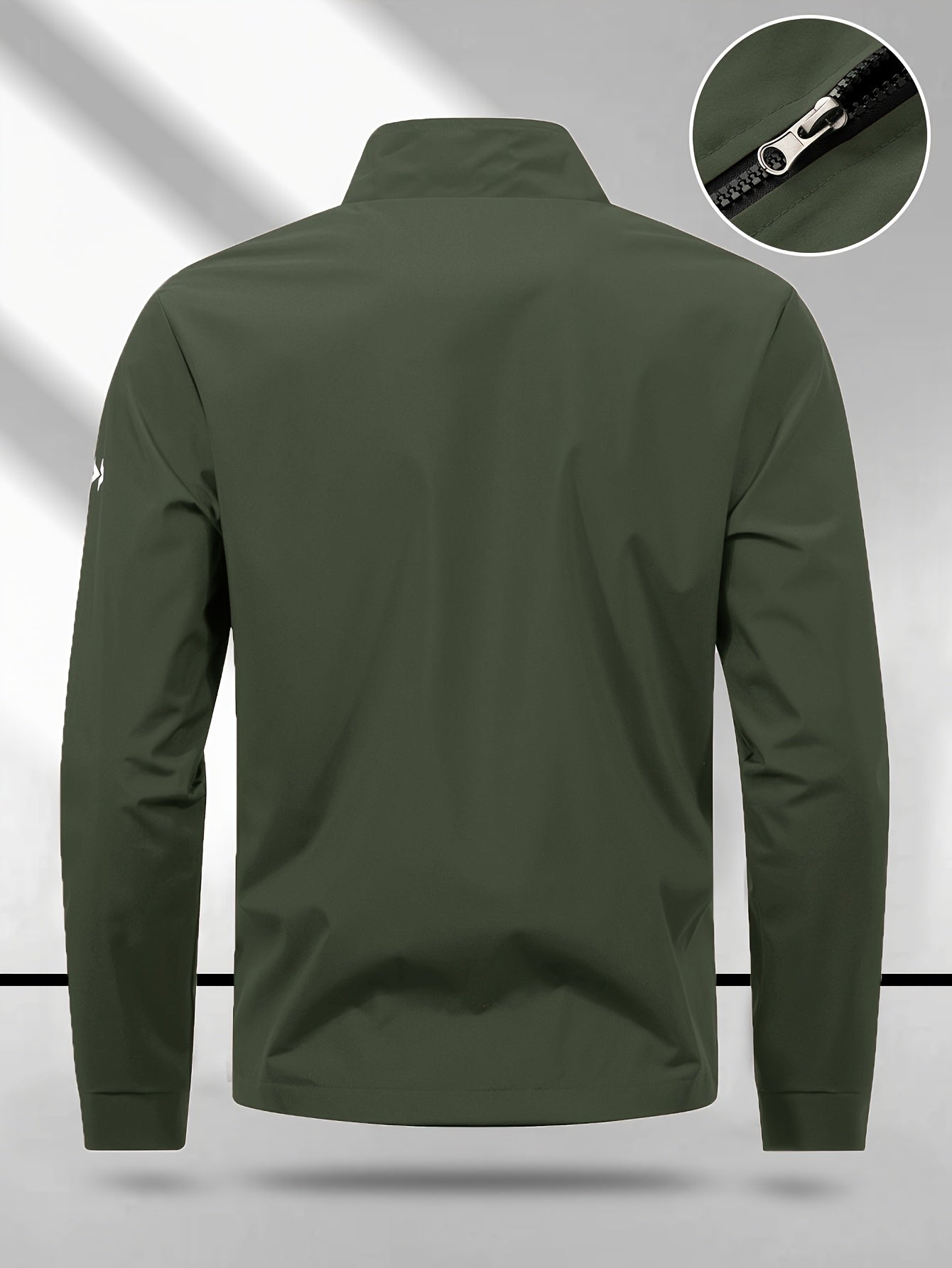 Men's Vintage Casual Bomber Jacket Stand Collar Windproof Coat