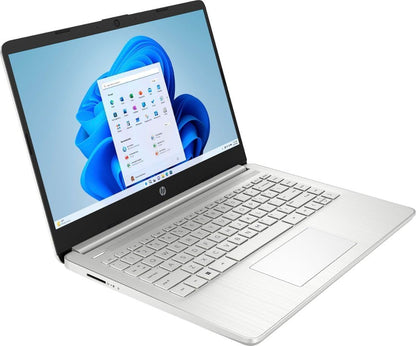 HP Laptop Computer 14" Ultral Light for Students and Business, 4 Cores Intel Celeron, 16GB RAM, 256GB Storage(128Gb Emmc+128Gb Ghost Manta SD), 1 Year Office 365, Webcam, HDMI, Wifi, USB-C, Win 11 S