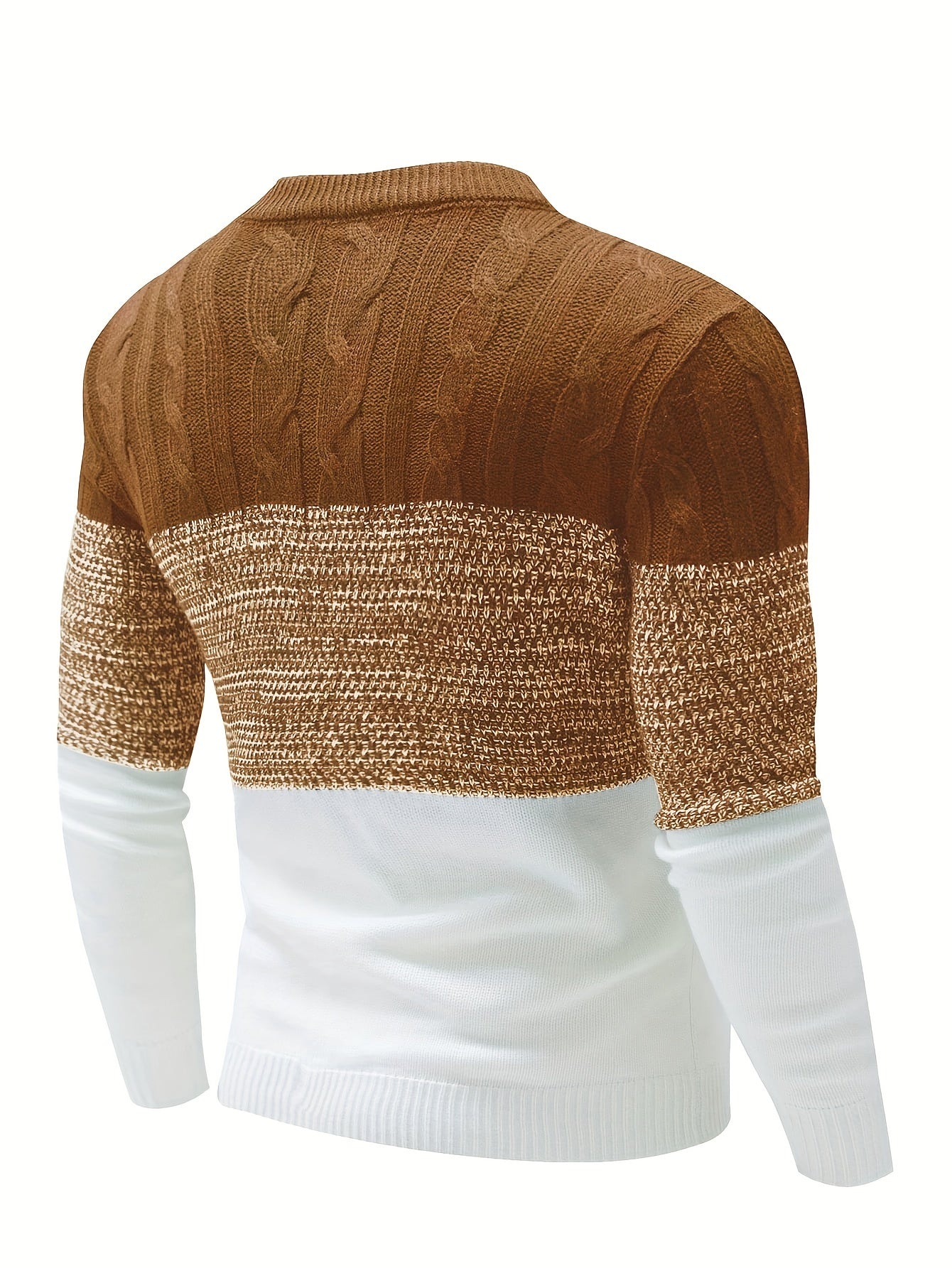 Men's Color Block Patchwork Round Neck Casual Fabric Pullover