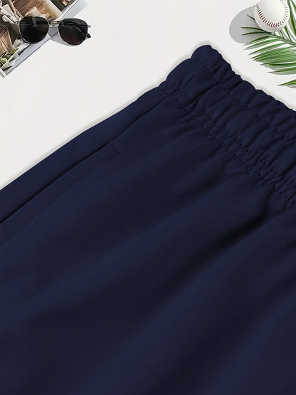 Men'S Stylish Print Shorts with Yacht Patterns, Drawstring Casual Summer Shorts.