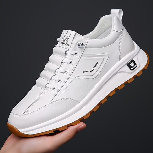 Men's Business Casual Sneakers Low Top Microfiber Leather - ayq