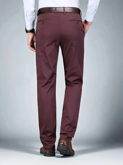 New Casual Formal Pants for Men in Four Seasons, Featuring a Business Style with Trendy Long Trousers. Fashionable And Versatile Men'S Elastic Dress Pants with a Comfortable Classic Design for Casual Wear.