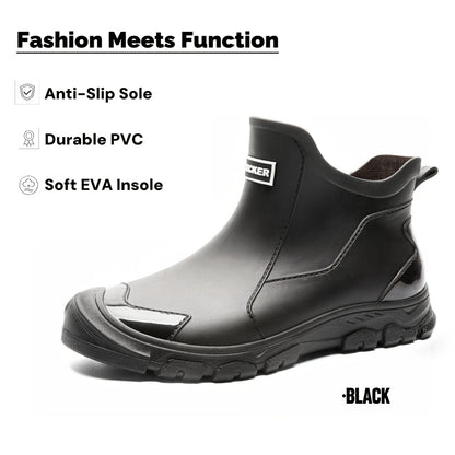 Unisex Lightweight Short Rain Boots for Outdoors & Camping