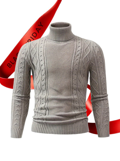 2024 New Cross-Border Men'S Plaid Knit Pullover Sweater (Men'S Warm Top)