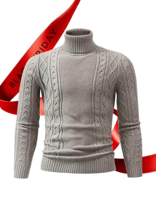 2024 New Cross-Border Men'S Plaid Knit Pullover Sweater (Men'S Warm Top)