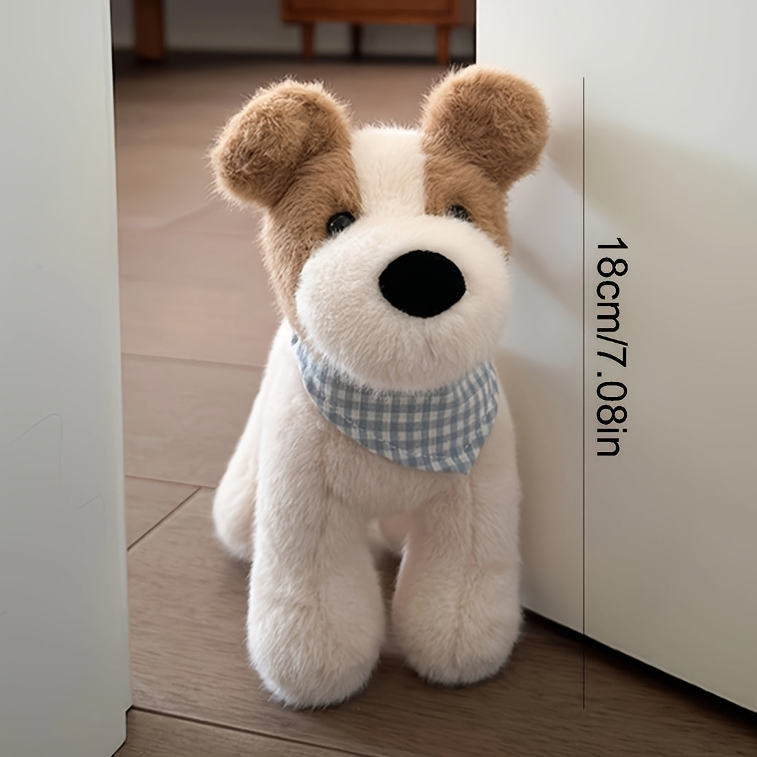 Adorable 18Cm/7.08Inch Plush Dog Toy, a Charming Stuffed Puppy with a Triangle Scarf, Perfect for Cuddling And an Excellent Birthday Gift
