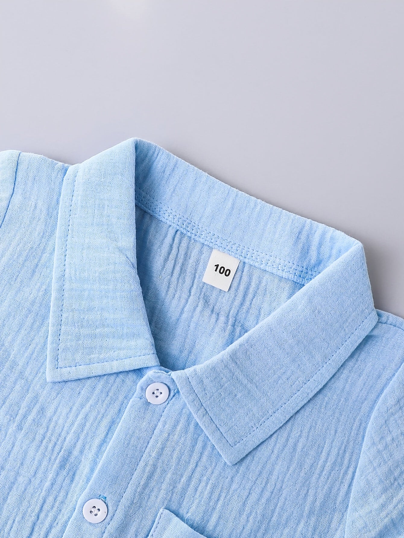 Boys' Summer Cotton Casual Shirt & Shorts Set, Breathable