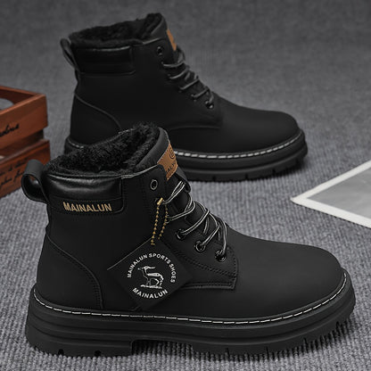 1 Pair Large Size High-Top Winter Snow Boots - Warm  Upper & PVC Sole, Heavy-Duty Traction for Ice/Ground, All-Terrain Outdoor Boots Suitable for Daily Wear, Commuting, and Winter Activities