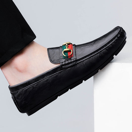 Men's Slip-On Casual Business Shoes, All-Season Comfort - ayq