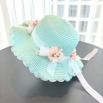Foldable Solid Color Straw Bucket Hat for Outdoor Hiking & Travel