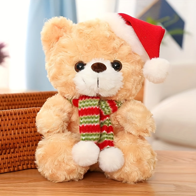 One Cute Christmas Teddy Bear Plush Toy, Perfect As a Soft Gift for Children, Ideal for Holiday Home Decoration And As a Festive Present