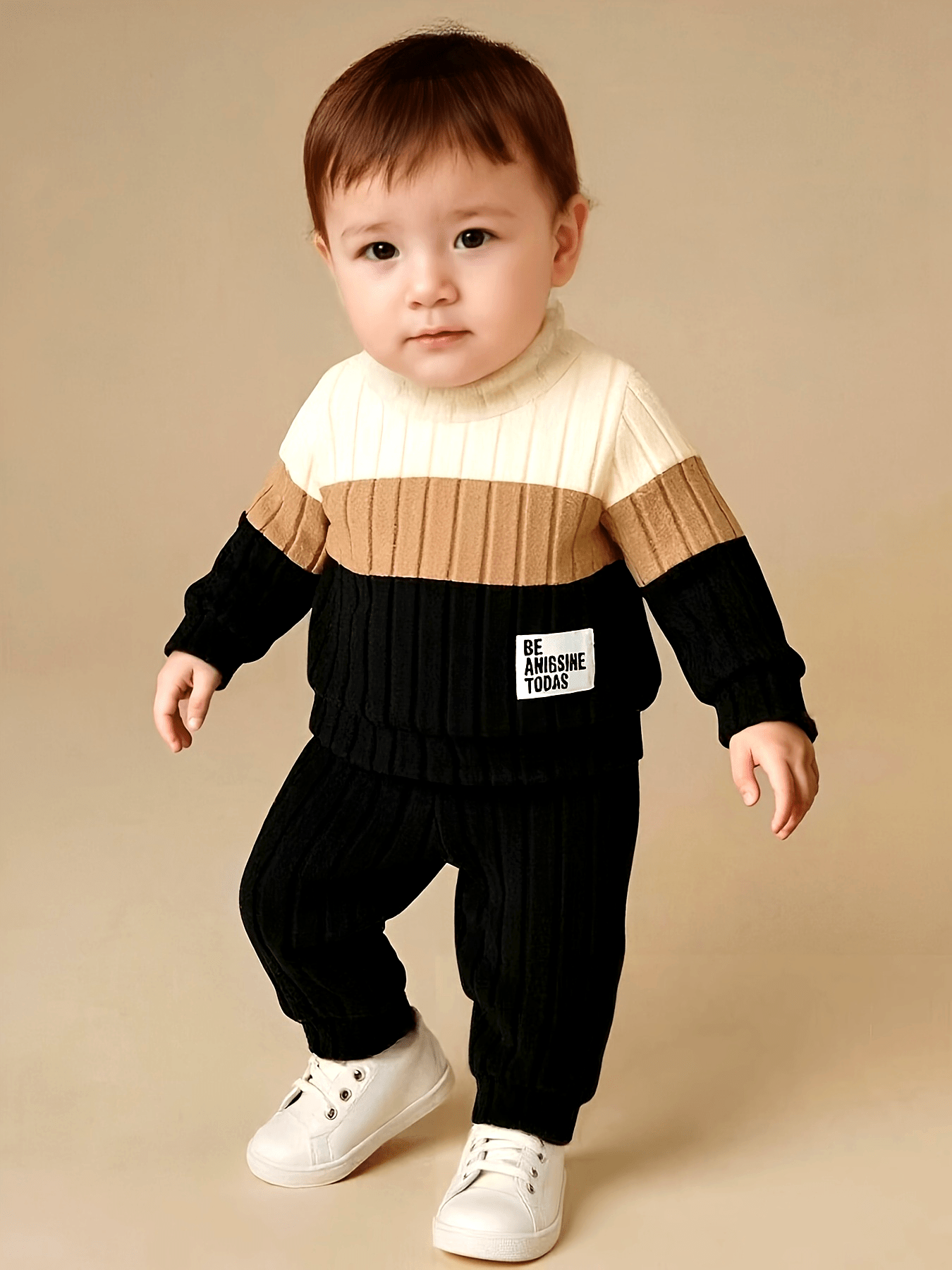 Toddler Boys' Casual Color-Block Long Sleeve Top & Pants Set