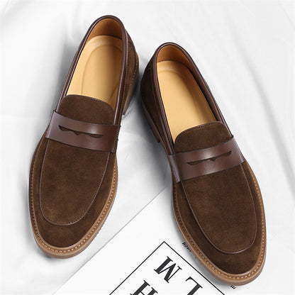 Men's Lift Loafers with Round Toe - British Style Casual Sneakers