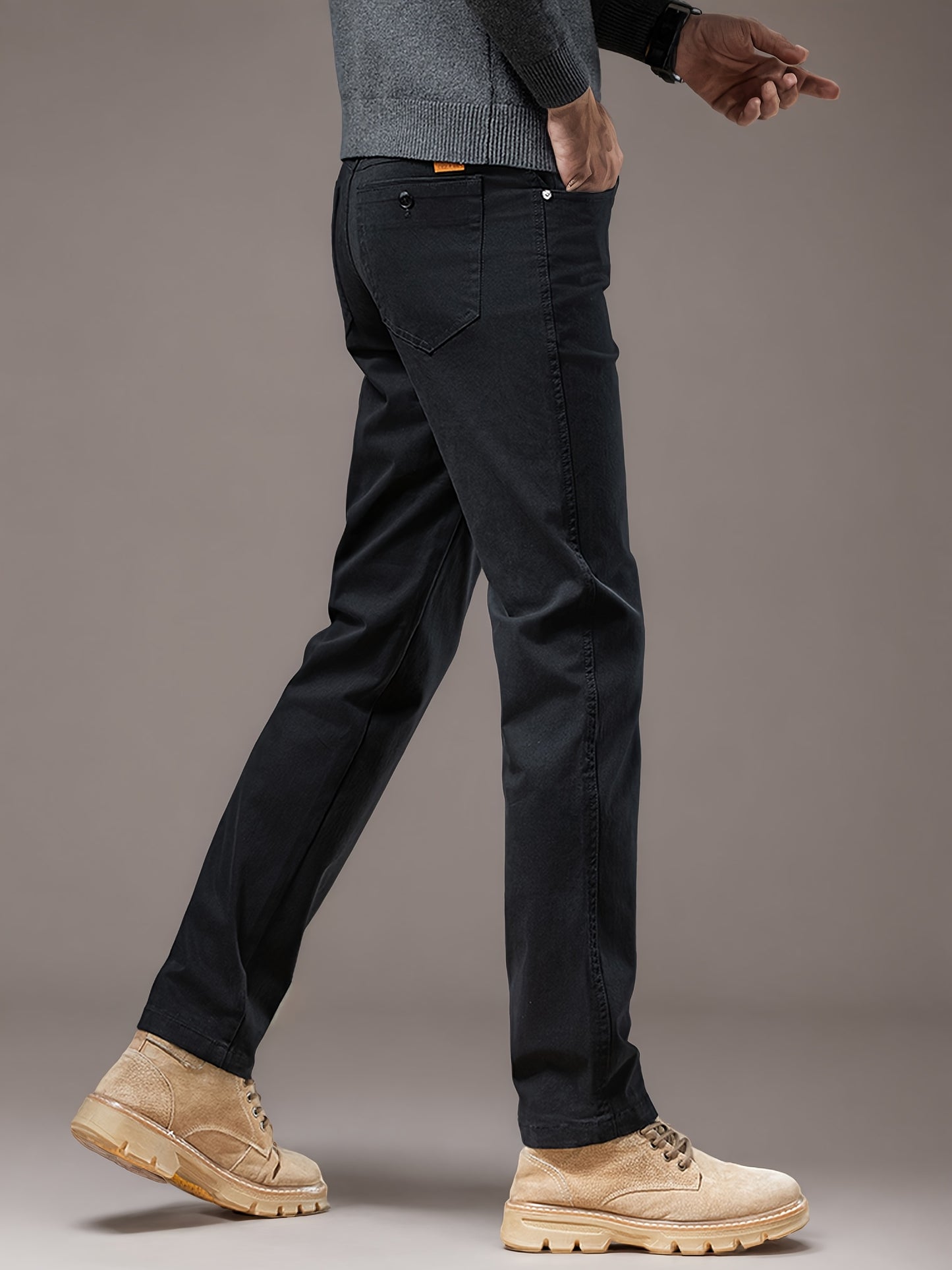 Men's Cotton Blend Casual Business Pants - Spring/Fall Style