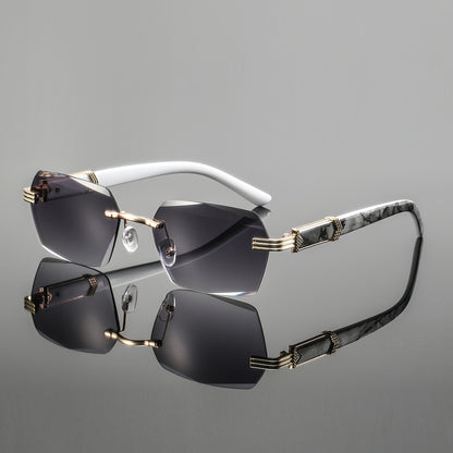 Men's Lightweight Metal Rimless Square Eyeglass Frames
