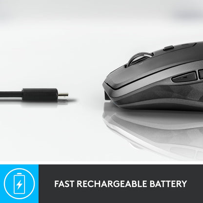 Logitech MX Anywhere 2S Bluetooth Edition Wireless Mouse - Use on Any Surface, Hyper-Fast Scrolling, Rechargeable, Control up to 3 Apple Mac and Windows Computers and Laptops