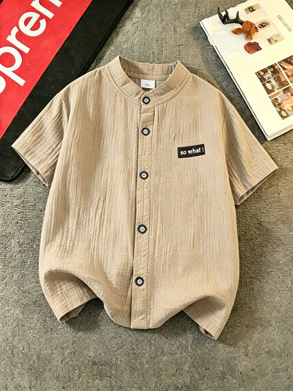 Kids' Casual Cotton Cardigan Shirt, Lightweight Summer Top