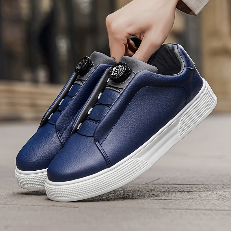 Men's Casual Skate Shoes PU Upper PVC Sole, 3 Colors