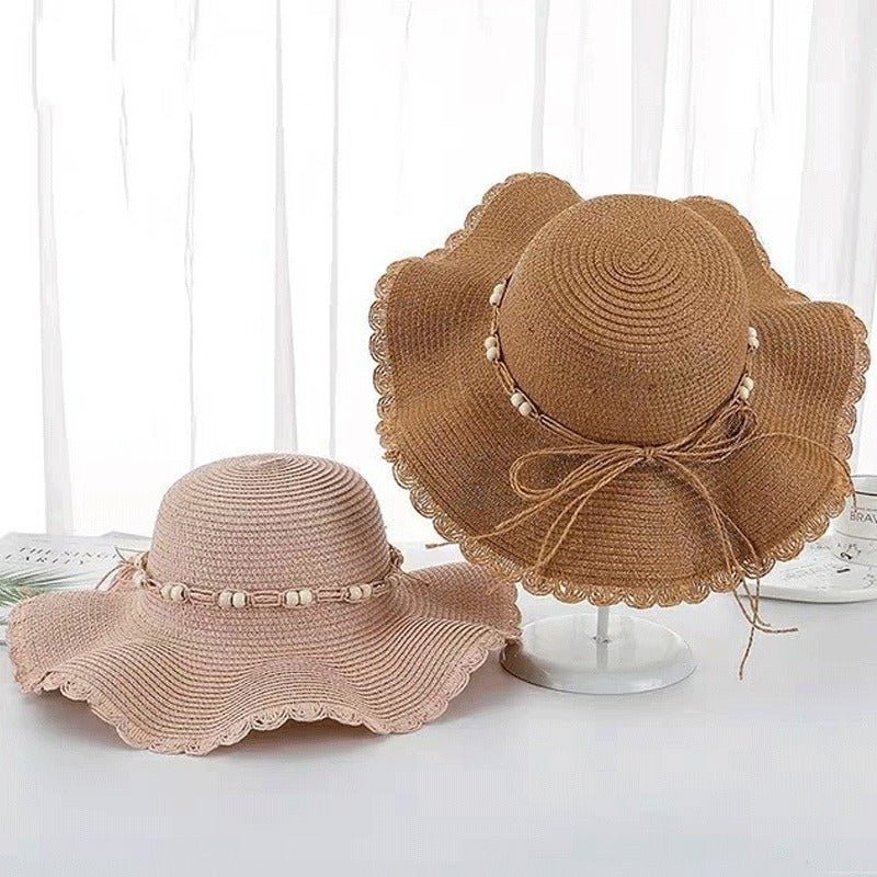 Women’s Wide Brim Linen Sun Hat Breathable Beach Hat