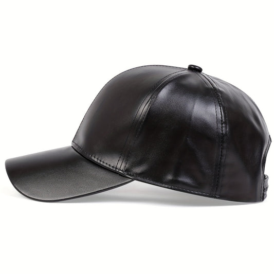 Women's PU Leather Baseball Cap, Adjustable Sun Protection Casual Hat for Spring/Summer Travel and Beach Parties, Movie Theme, Woven Craftsmanship, Buckle Closure, Inelastic Fit, Hats for Summer