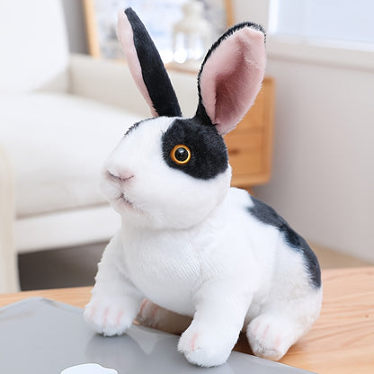 6.2-Inch Plush Toy of a Colorful Rabbit And a White Rabbit, Stuffed Animal for Holiday Gifts.