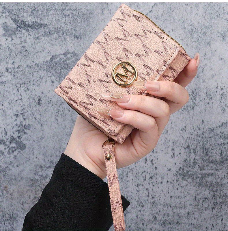 2025 New Women'S Wallet Short Style European and American PU High-end Coin Purse Printed Multi-card Slot Small Wallet Money Clip Card Holder
