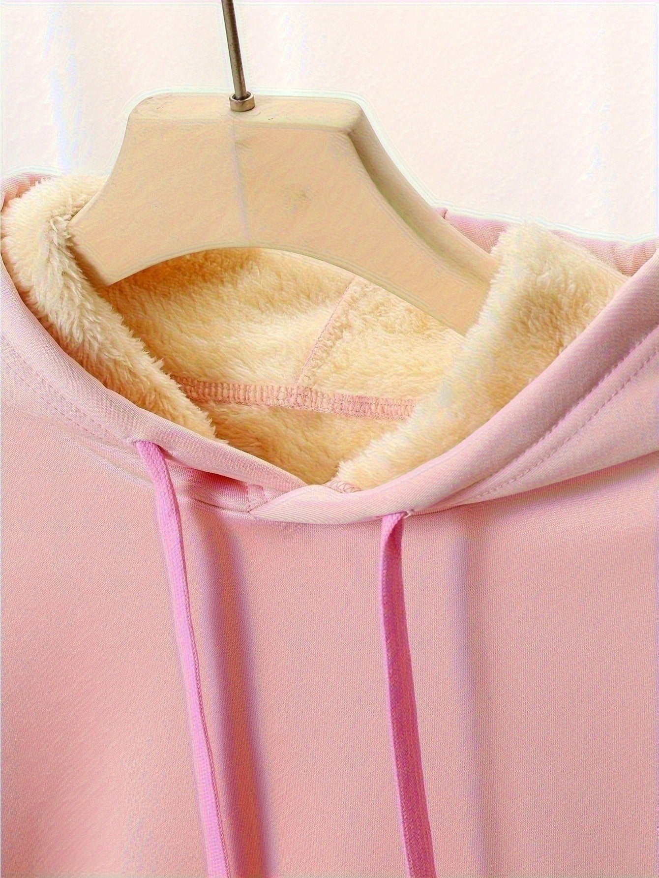 1pc Women's Thick-Lined Hooded Sweatshirt with Gingerbread for Man in Santa Hat & Candy Cane Print - Cozy Plush Lined, Soft Polyester Warm Pullover for Fall/Winter, Machine Washable Casual Outerwear, Cold Weather Wear, Minima