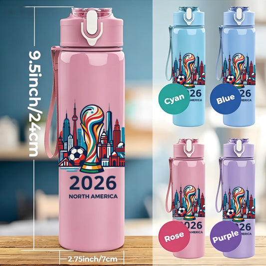 FIFA World Cup Water Bottle 750ml Portable Leak-Proof Cup - ayq