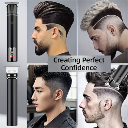 Men's Hair Trimmer, Hair Salon Electric Hair Clipper, USB Fast Charging, Men's Shaver, Shaving Scissors, Home Hairdressing Tools, Men's Facial, Comes with 6 Size Limit Combs, Surprise Gifts