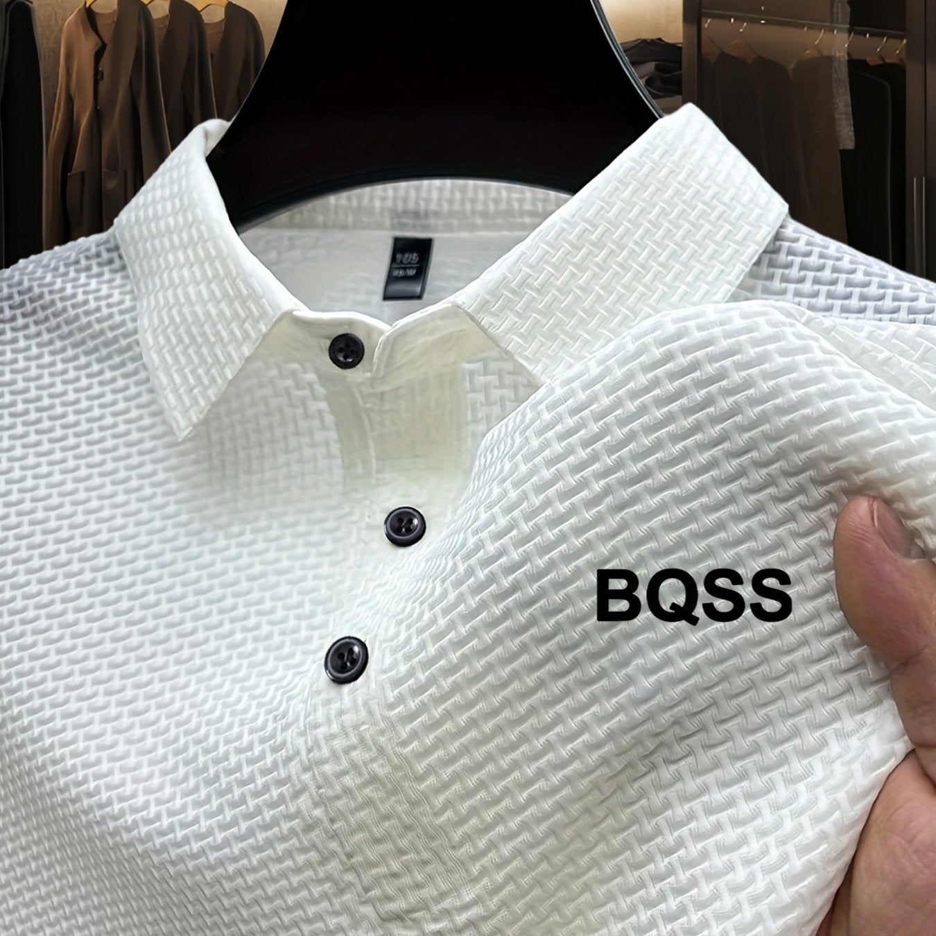 Summer Sports Casual Wear High-End Front Button Short Sleeve Shirt Breathable Turn- Collar Mesh Stretch Solid Color Top Golf Business Men's Short Sleeve - ayq