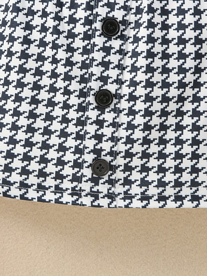 Youngsters Girls Ruffle Tee &amp; Houndstooth պրինտ կիսաշրջազգեստ և գլխարկ