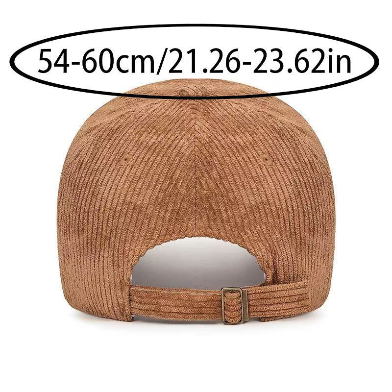 Unisex Adjustable Corduroy Baseball Cap - Lightweight, Retro Style