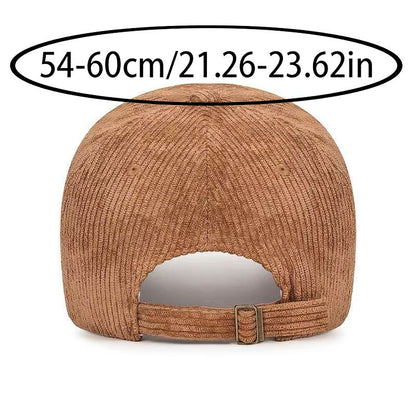 Unisex Adjustable Corduroy Baseball Cap - Lightweight, Retro Style