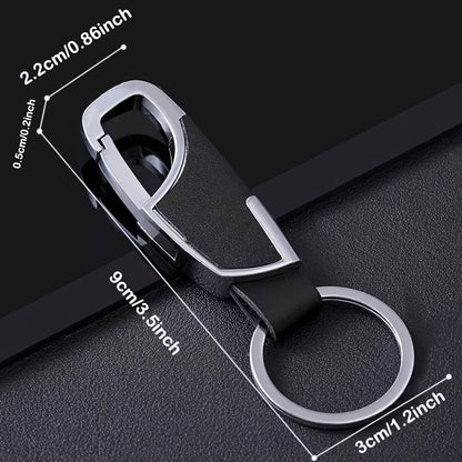 Տղամարդկանց մեքենայի Keychain Ստեղծագործական պարզ և նորաձև դռան կողպեքի բանալիով գոտկատեղից կախված մետաղական բանալի շղթա Արհեստական ​​կաշվից Keychain Ավտոմեքենայի բանալի նվեր