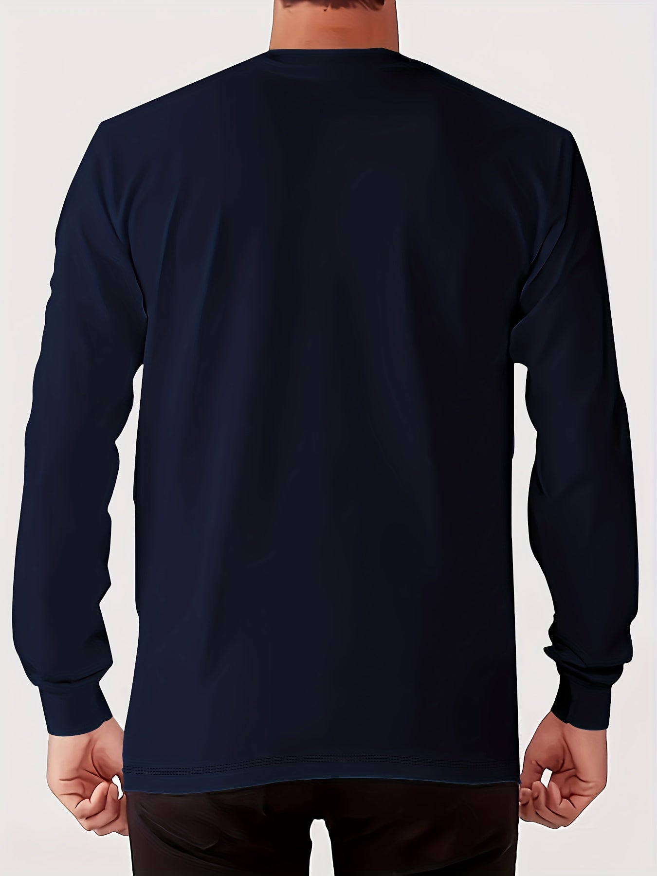 Men'S Happy New Year Graphic T-Shirt - Casual Long Sleeve Crew Neck, White with Black Lettering & Festive Design, Loose Fit for Spring/Fall, Perfect for Casual Attire, Festive Clothing | Festive Graphic Tee | Comfortable Fit