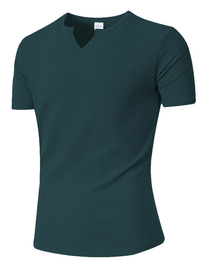 Men's Slim V-Neck Casual Short Sleeve T-Shirt for Summer