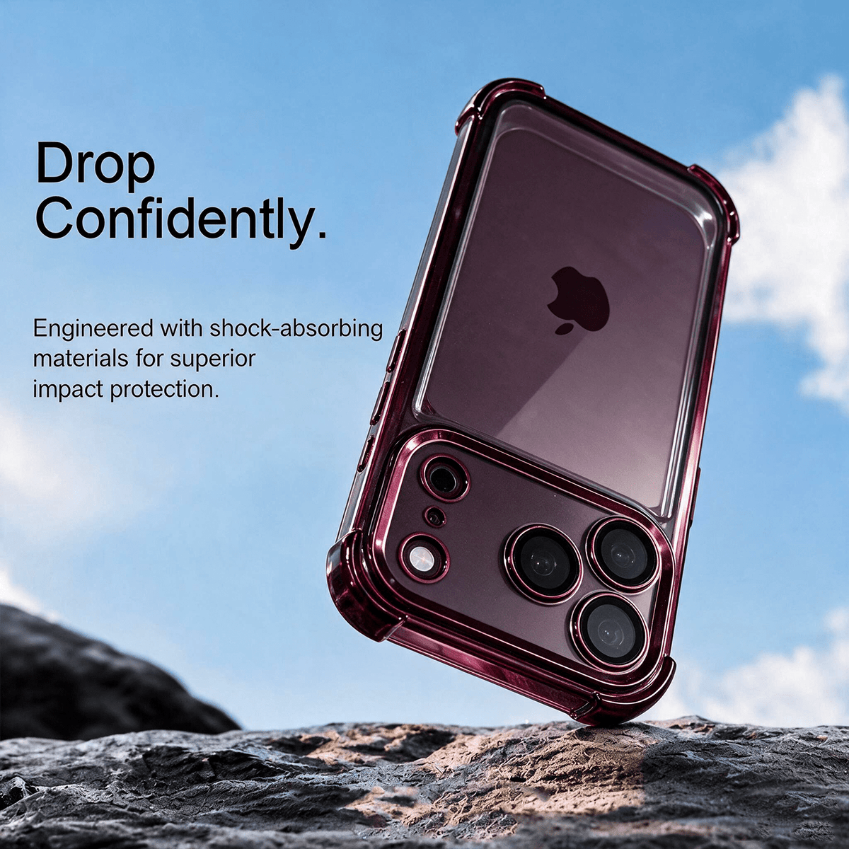 Luxury Shockproof Transparent Phone Case with Wireless Charging