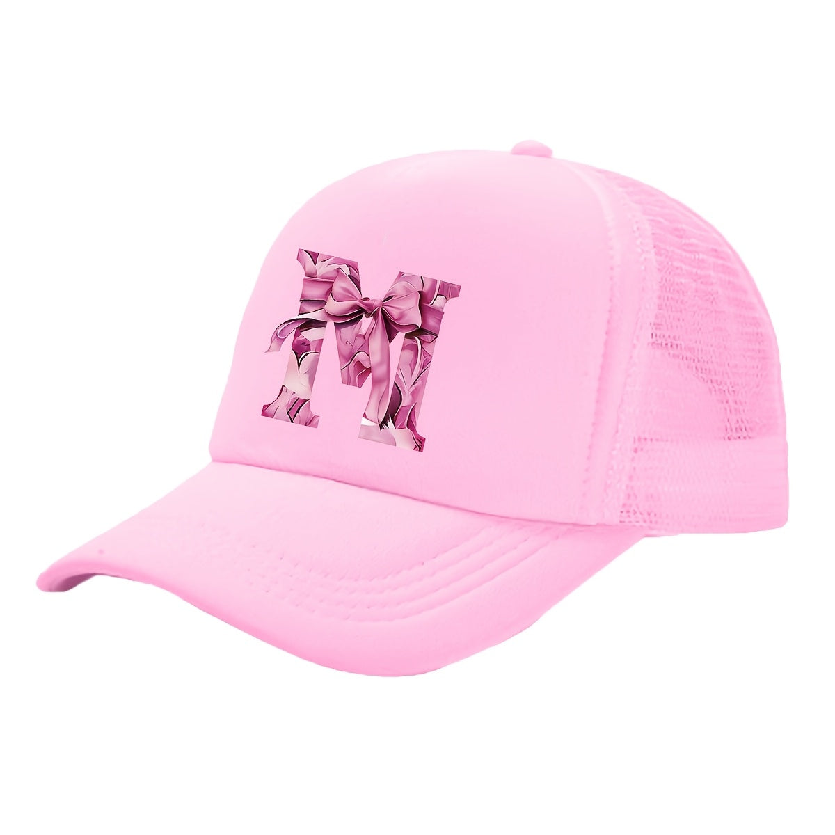 Kids Pink Mesh Bowknot Baseball Cap Breathable Lightweight