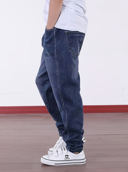 Boys' Skinny Stretch Jeans Mid-Waist Casual Long Pants