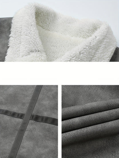 Men's Heavy-Duty Winter Bomber Jacket with - Full-Zip Workwear Coat, Collar & Full-Zip Front, Full-Zip Closure (No Bulk), Golden-Tone Button-like Closure, Hand Washable - Tan/Beige/Brown/Pink/Gray/Purple