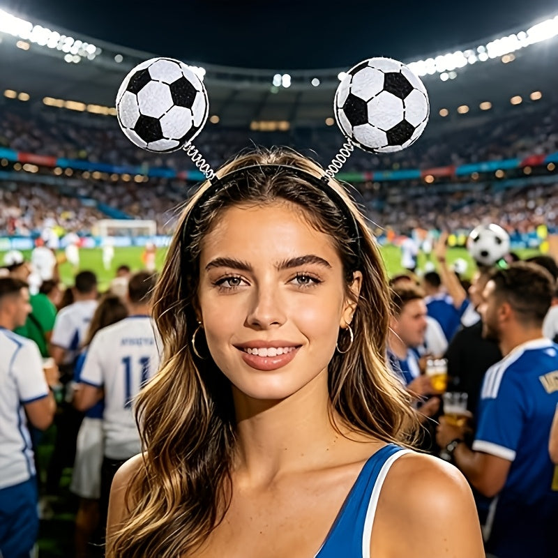 Black & White Soccer Fan Headbands for Kids & Adults