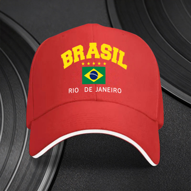 Adjustable Brazilian Flag Cap for Sports Fans, Lightweight & Trendy